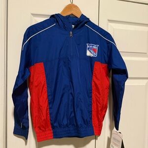 NHL Kids Unisex  Blue and Red Raincoat/Windbreaker with Hood (6-8 year old)